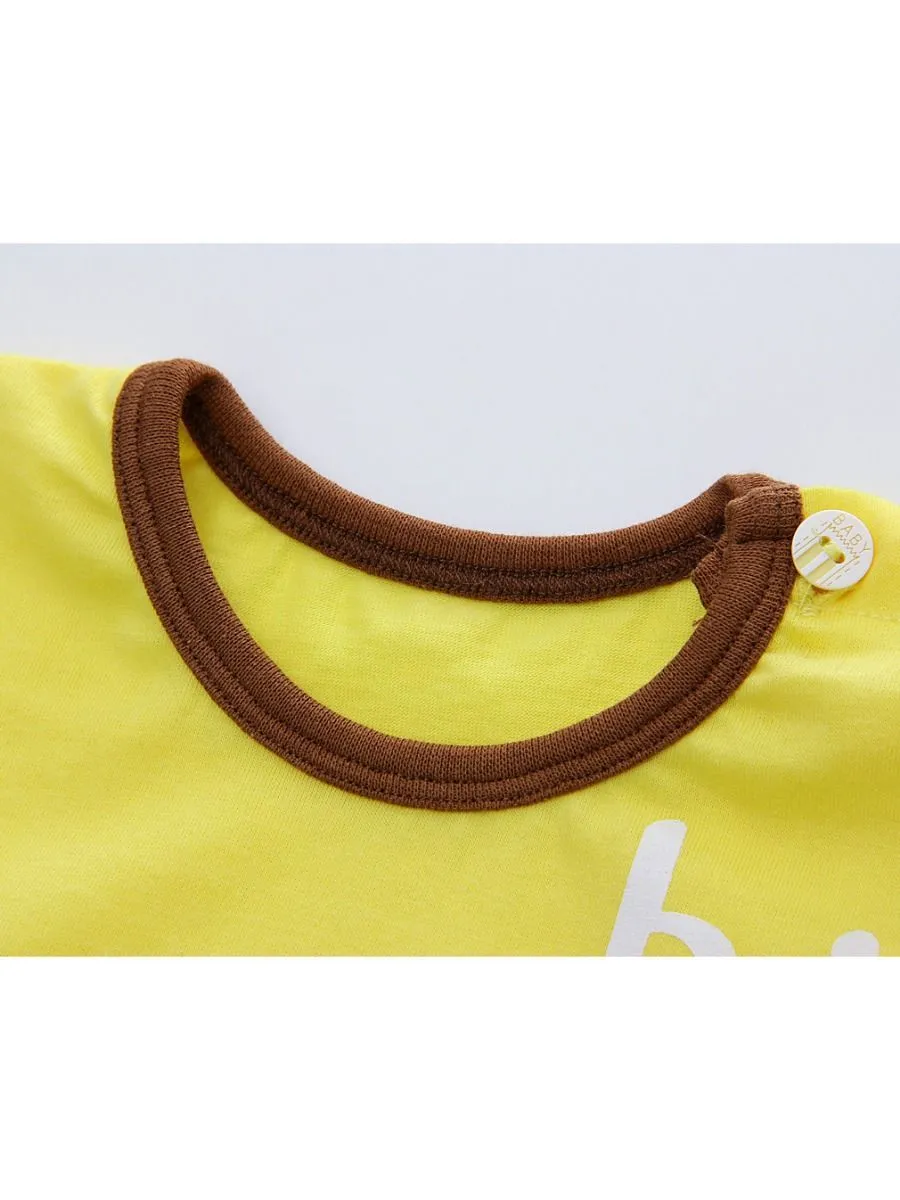 2-Piece Outfit Cartoon Lion Home Wear T-shirt Matching Shorts Summer