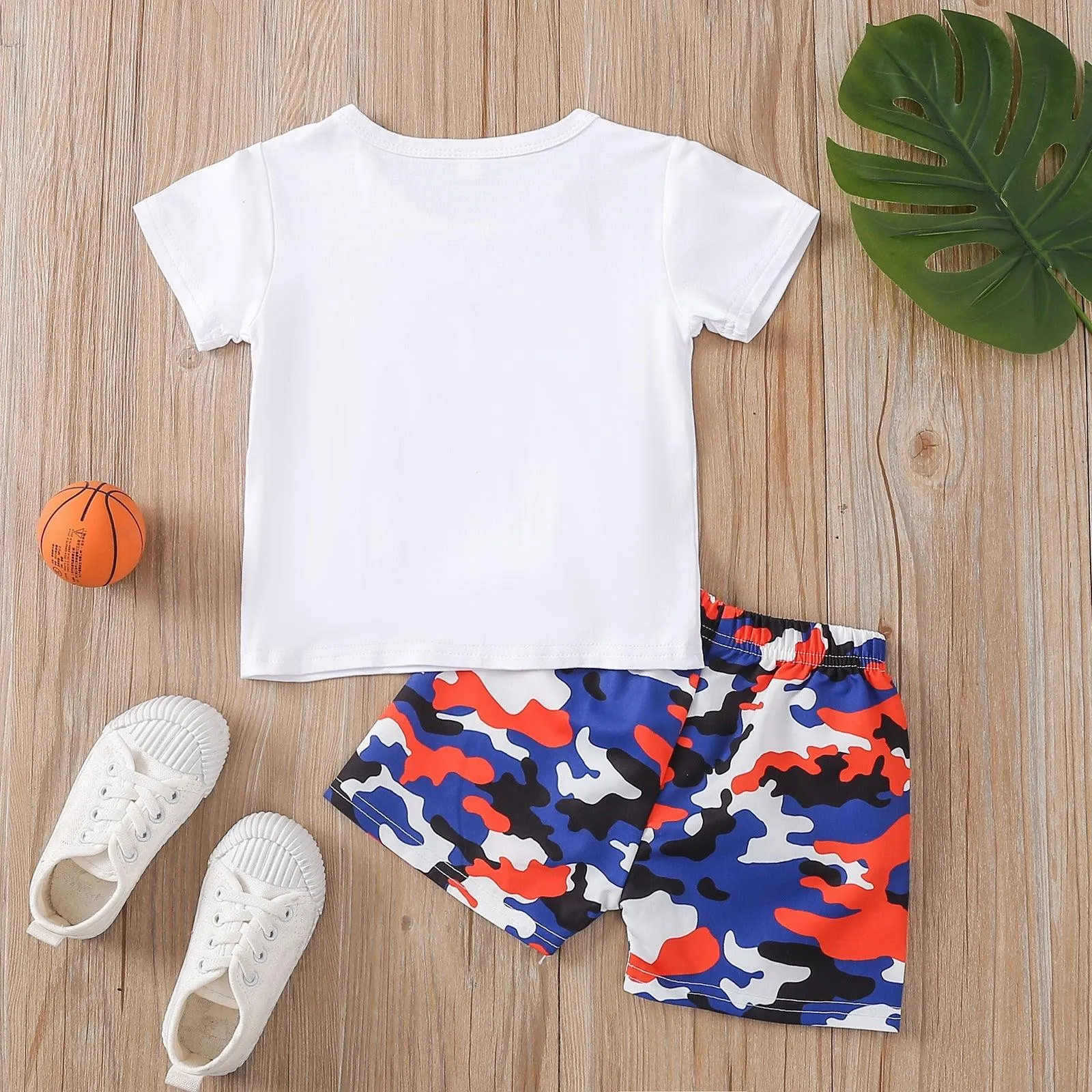 9months-4years Toddler Boy Sets Independence Day Children's Suits Small Boys Letter Print Top Camouflage Shorts Suit