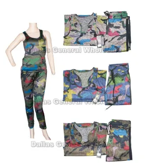 Active Race Bck Top w/ Pants Sets Wholesale
