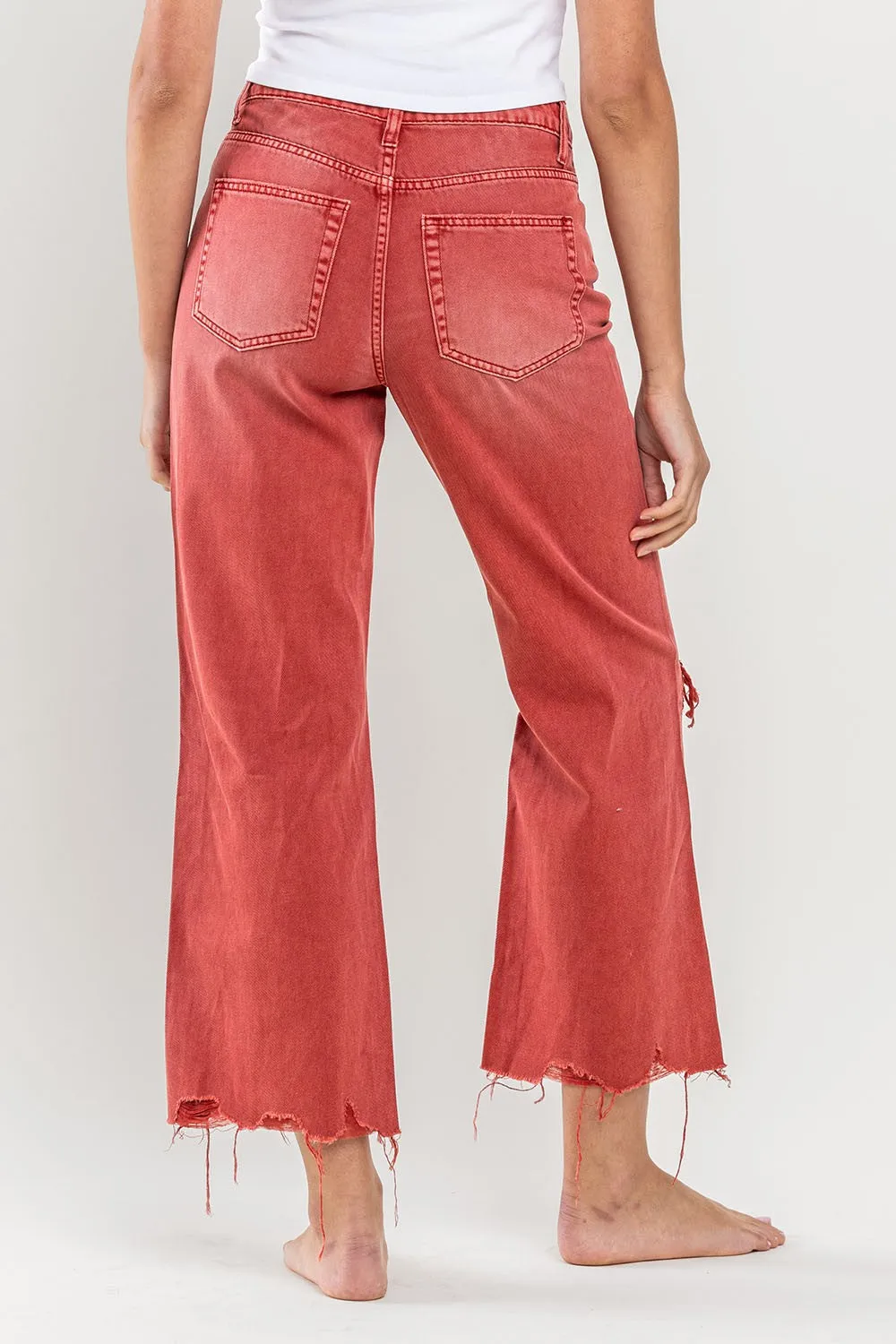 Ashlyn Vintage Distressed Crop Flare Leg