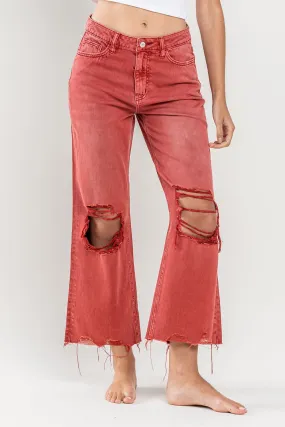Ashlyn Vintage Distressed Crop Flare Leg