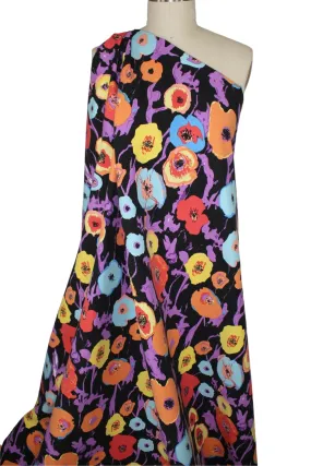 Avenue M0ntaigne Floral Stretch Twill - Multi on Black