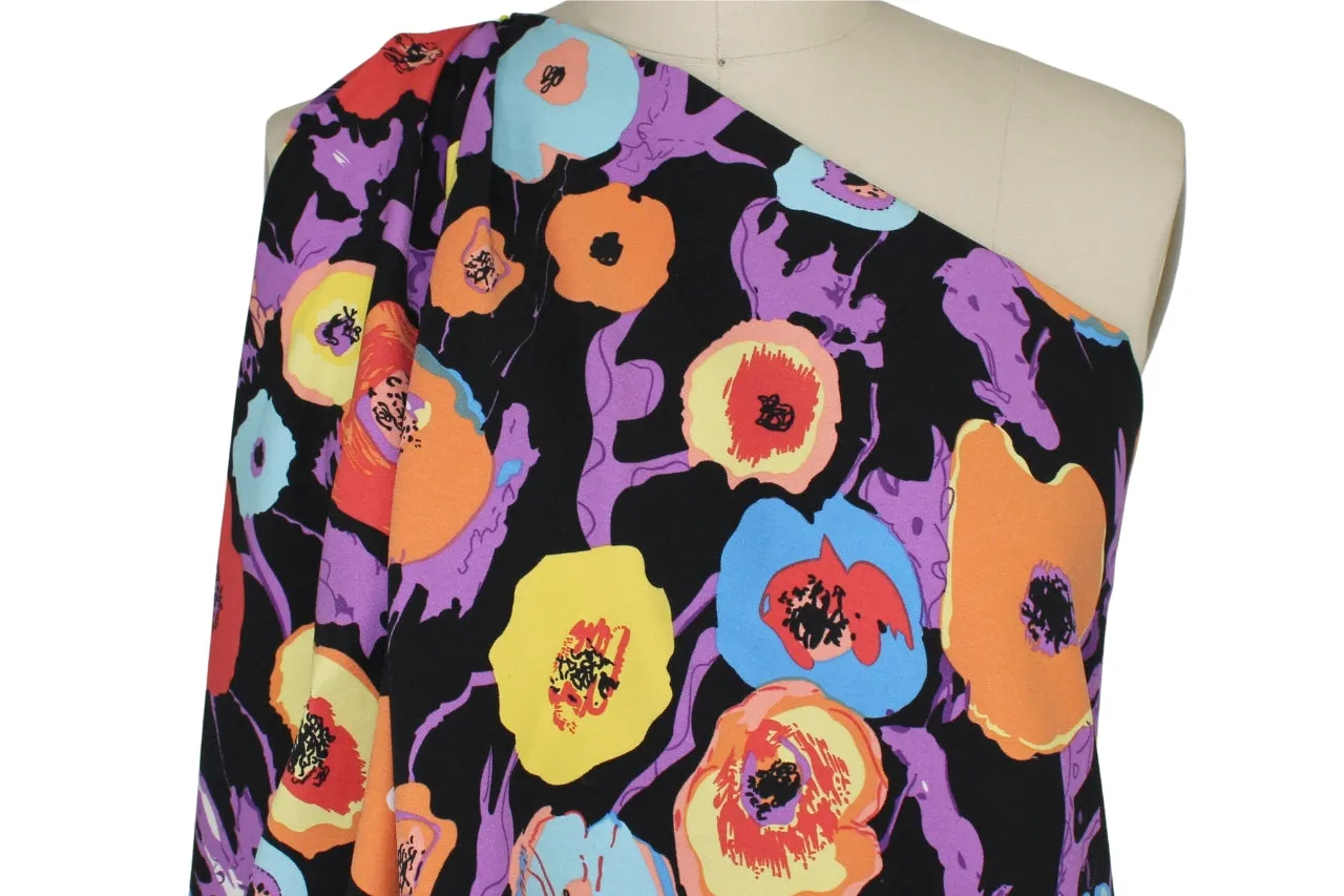 Avenue M0ntaigne Floral Stretch Twill - Multi on Black