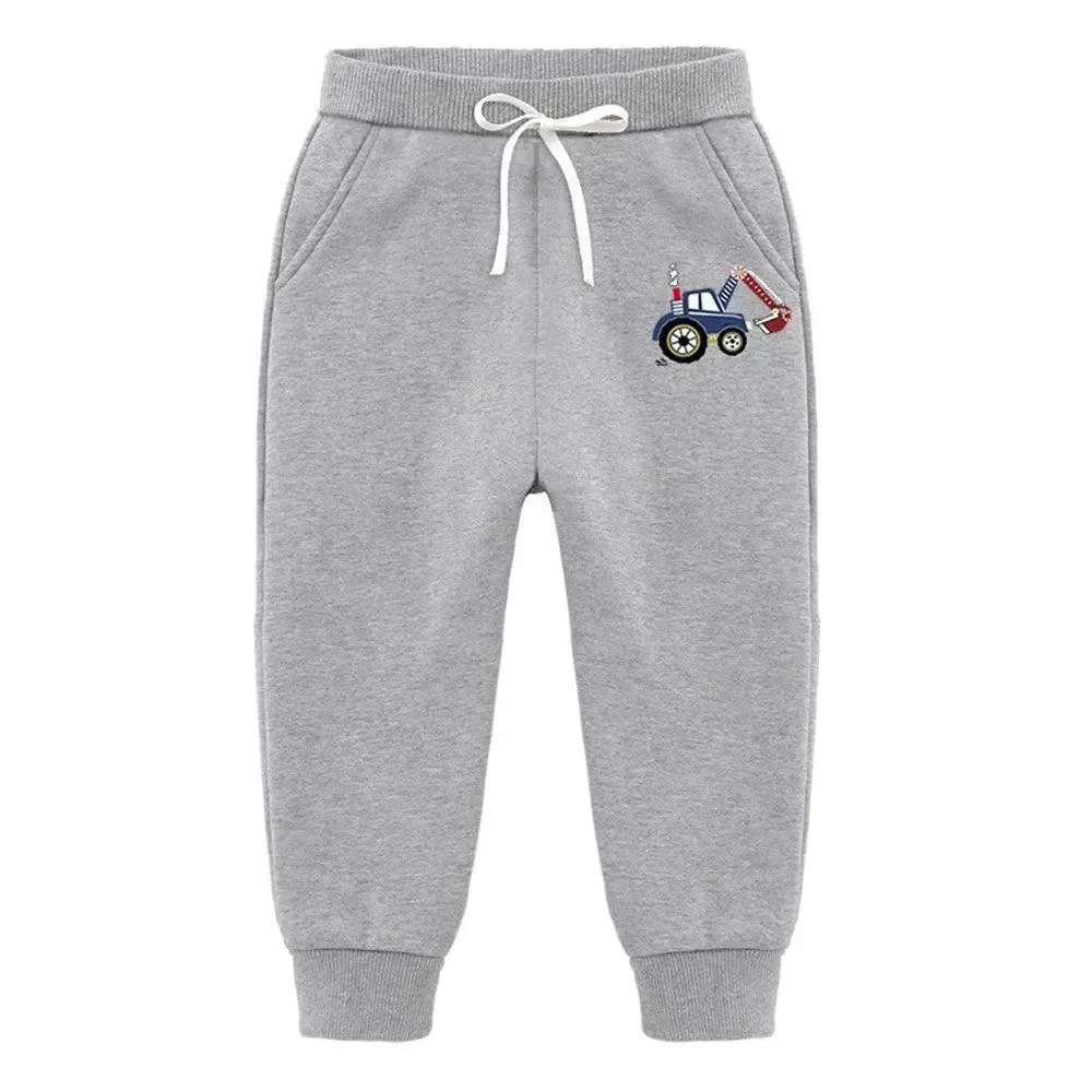 Backhoe Bulldozer Silver Fox Fleece Sweatpants