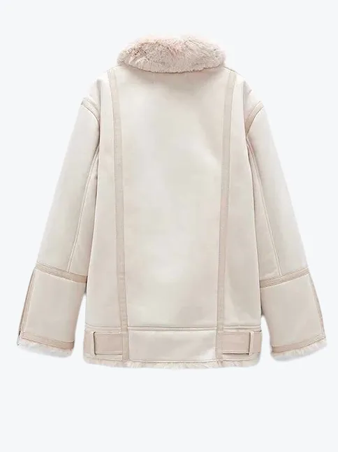 Belted Suede Fur Moto Jacket