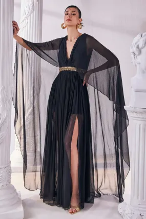 Black Chiffon Kaftan Dress