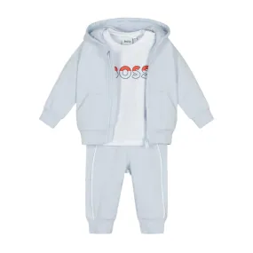 BOSS Baby Logo Print Pale Blue Tracksuit Set