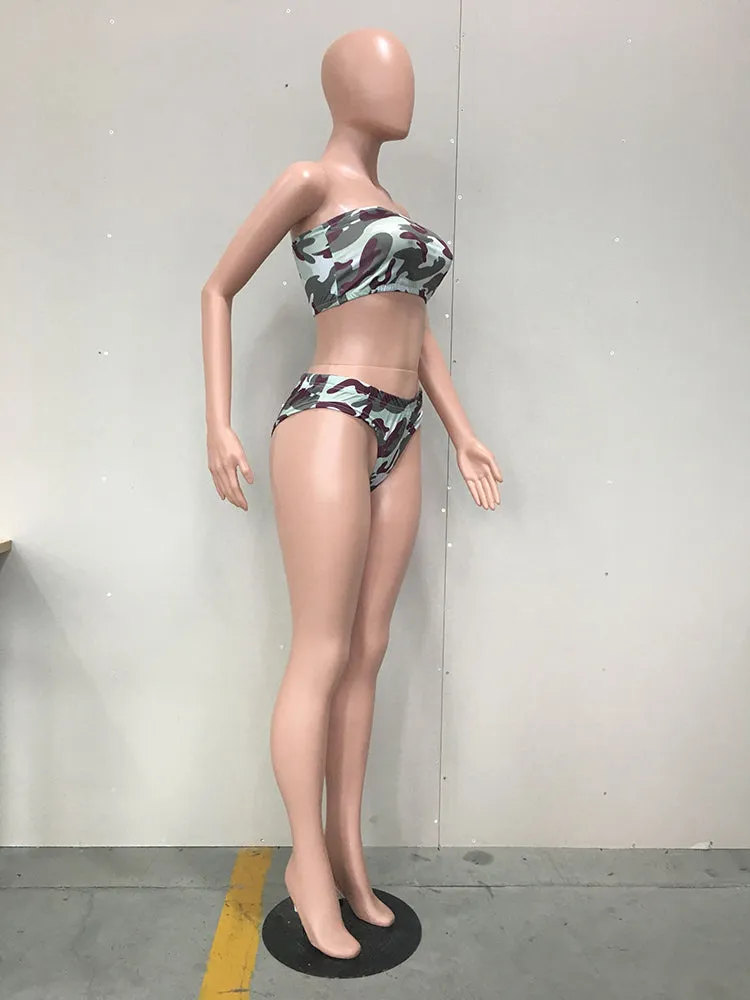 Camouflage Two Piece Sets #Two Piece #Strapless #Camo