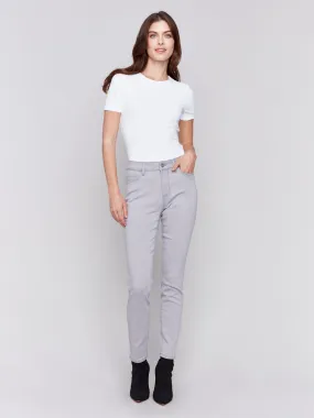 Charlie B Stretch Denim 5 Pocket Soft Skinny Leg Jean in Soft Grey