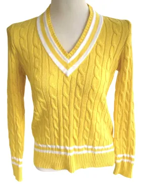 Cool Winter Yellow Varsity Sweater