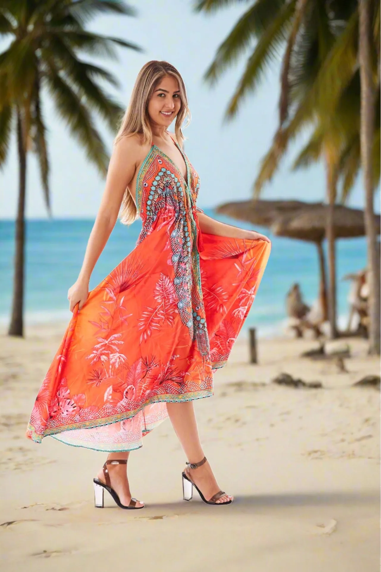 Coral Pink Hawaii Dress by Ranee's in One Size