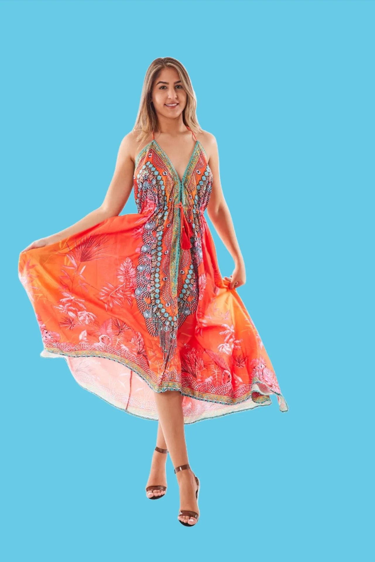 Coral Pink Hawaii Dress by Ranee's in One Size