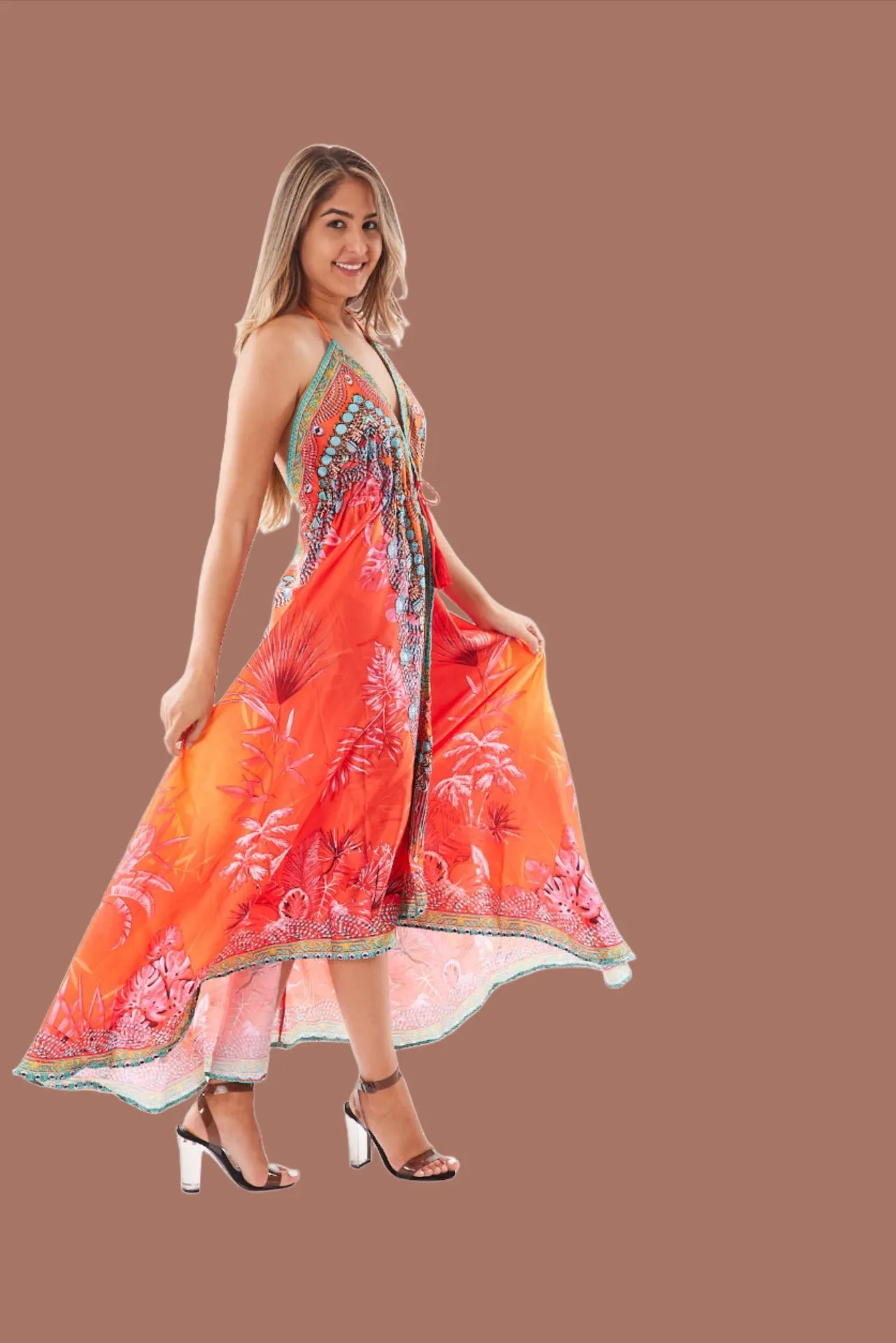 Coral Pink Hawaii Dress by Ranee's in One Size