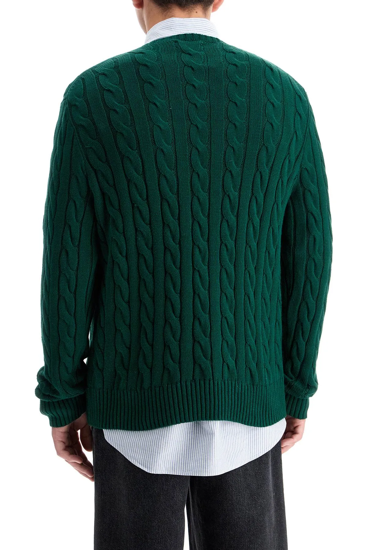 cotton cable knit pullover sweater 710775885509 VINTAGE PINE