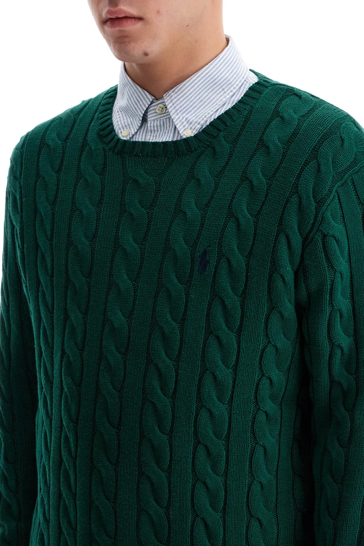cotton cable knit pullover sweater 710775885509 VINTAGE PINE
