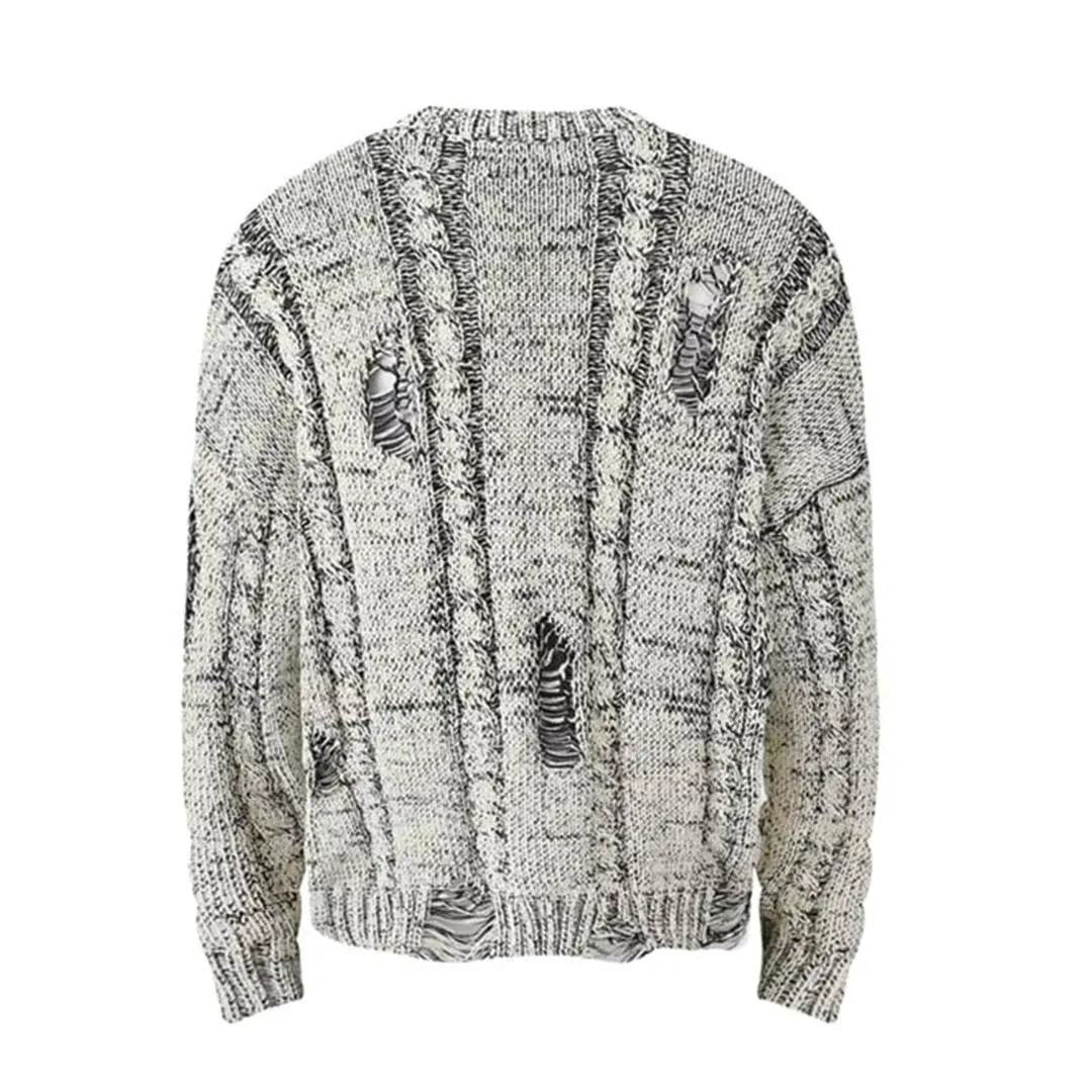 Distressed Cable Knit