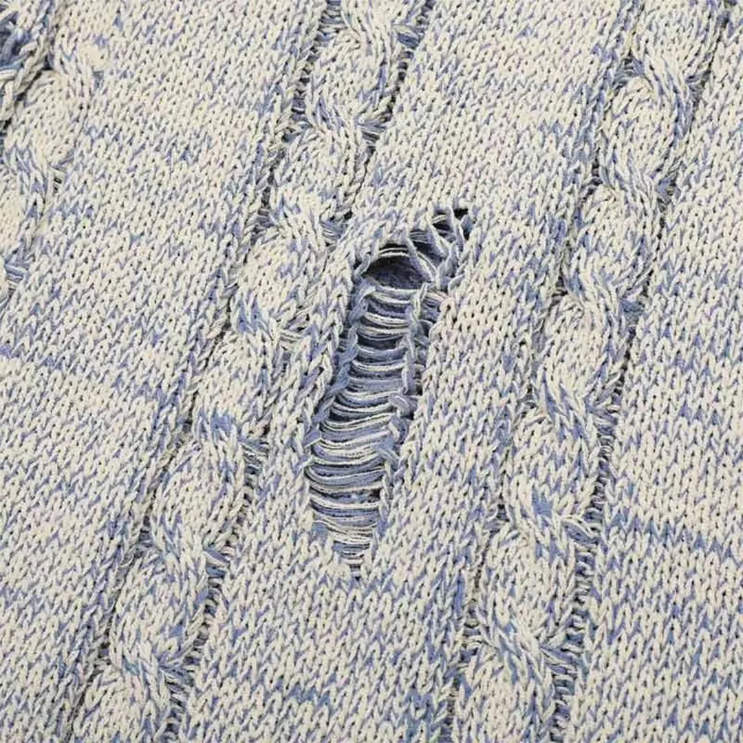 Distressed Cable Knit