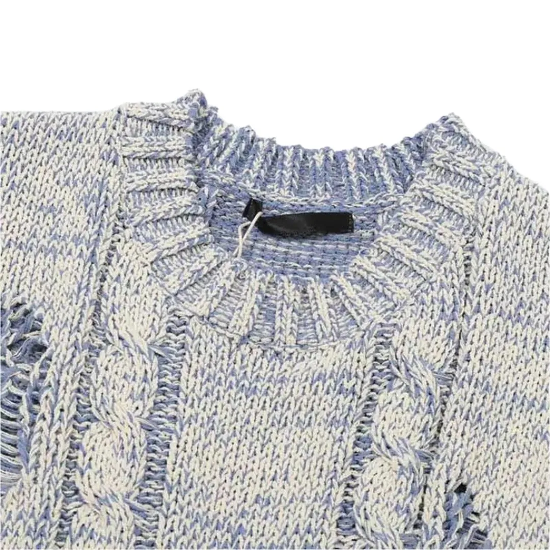 Distressed Cable Knit