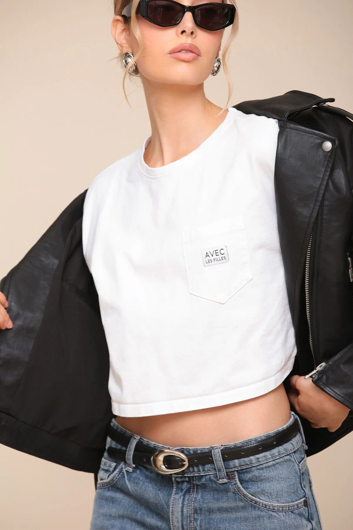 Faux-Ever Leather™ Lace Up Relaxed Fit Biker Jacket