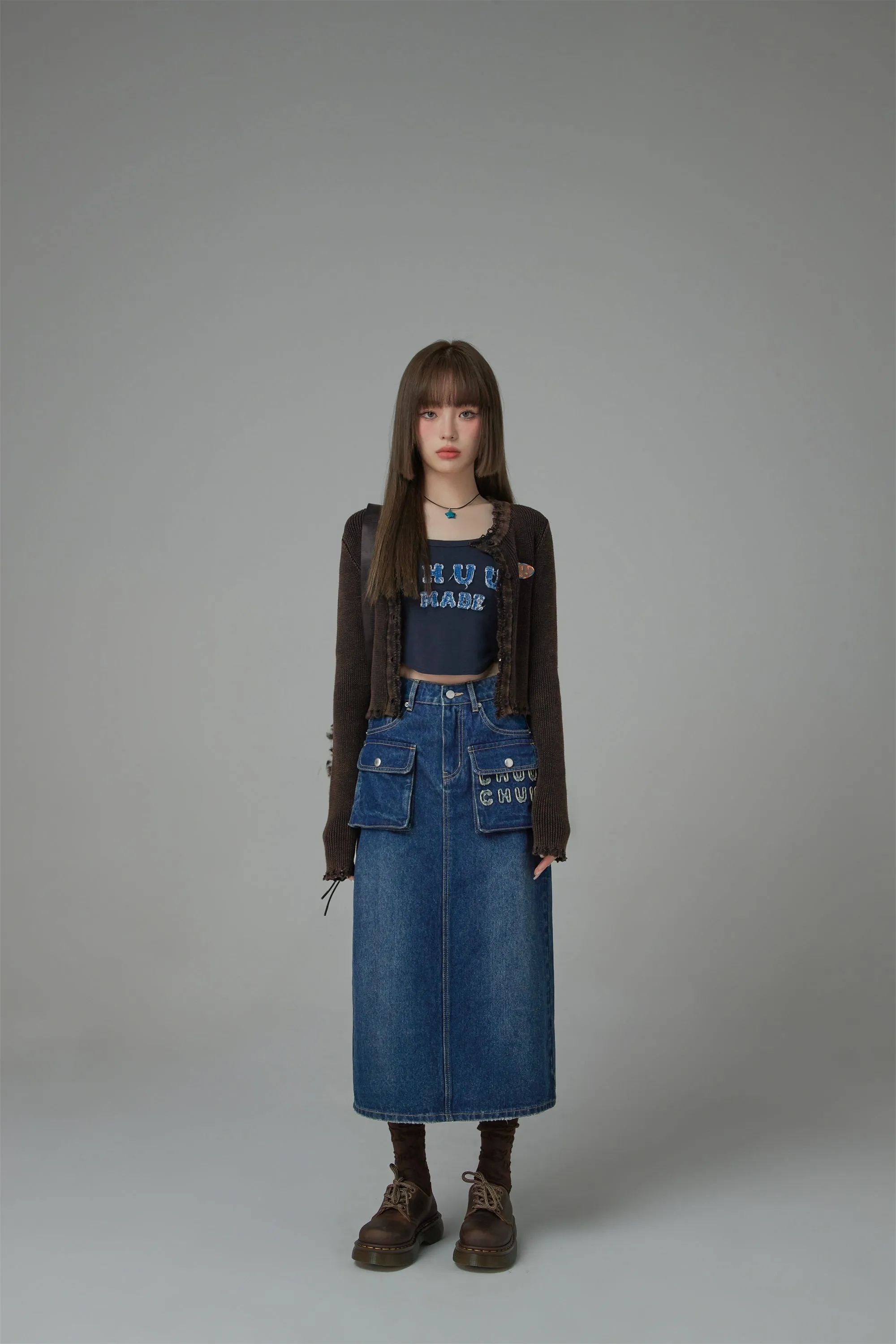 Fill Hem Ribbed Crop Cardigan