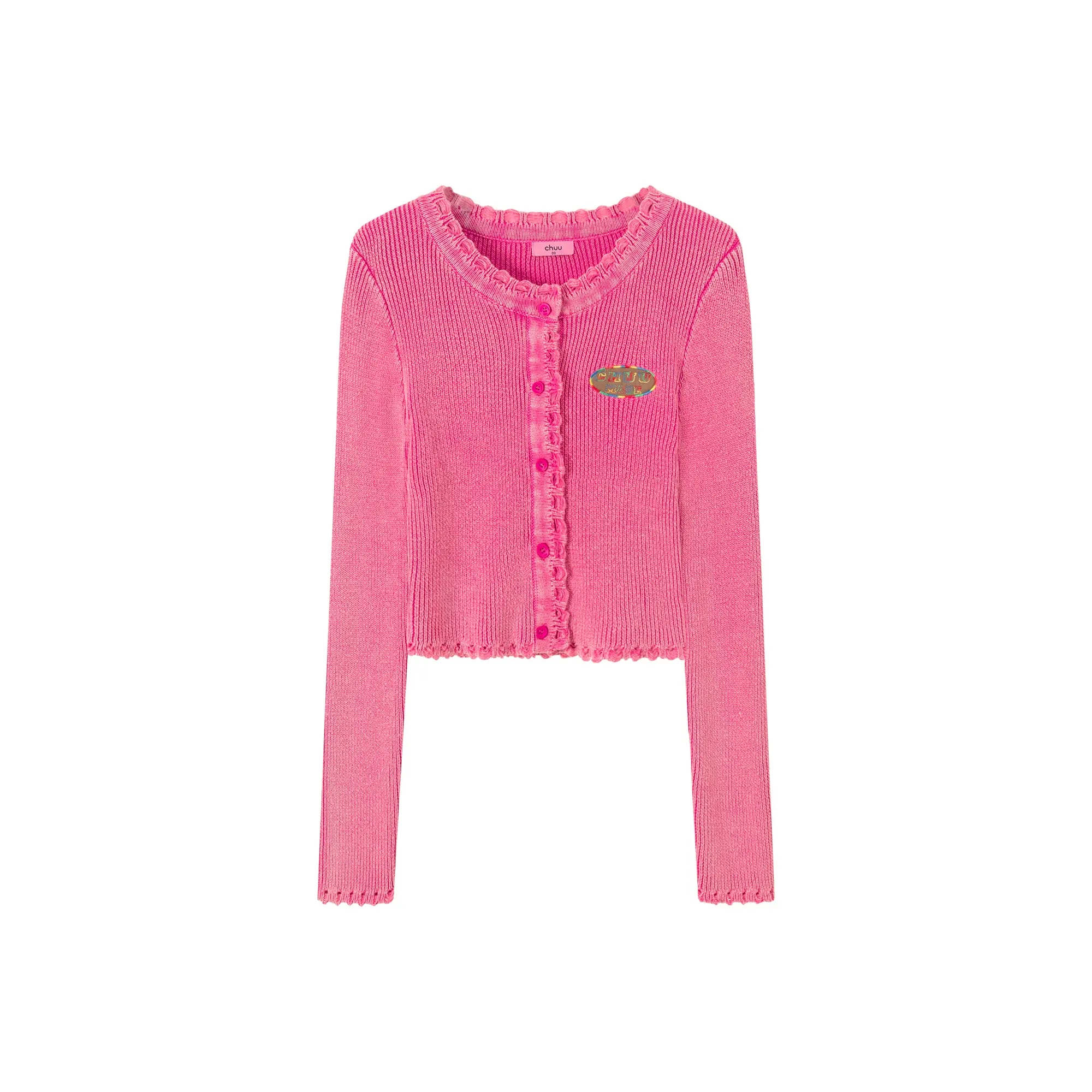 Fill Hem Ribbed Crop Cardigan