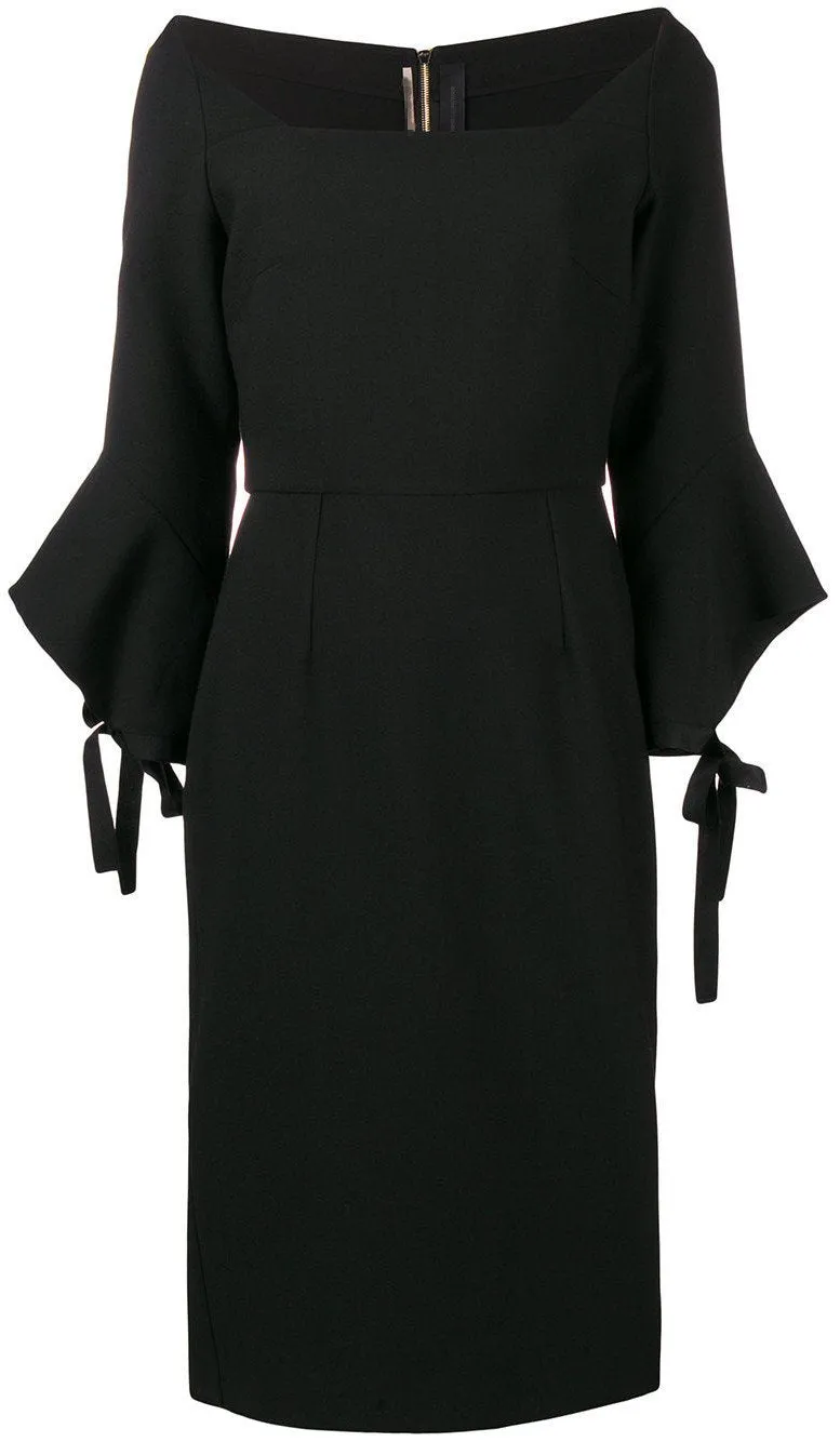 Flared Sleeve Dress, Black