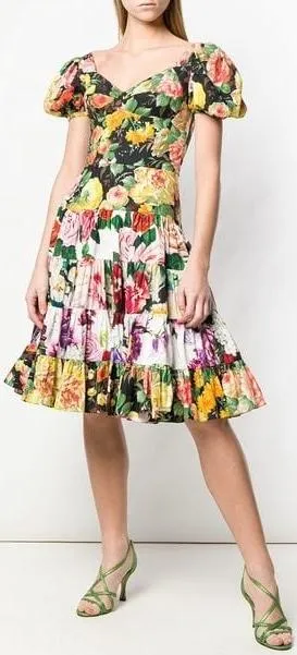 Floral Print Flared Dress