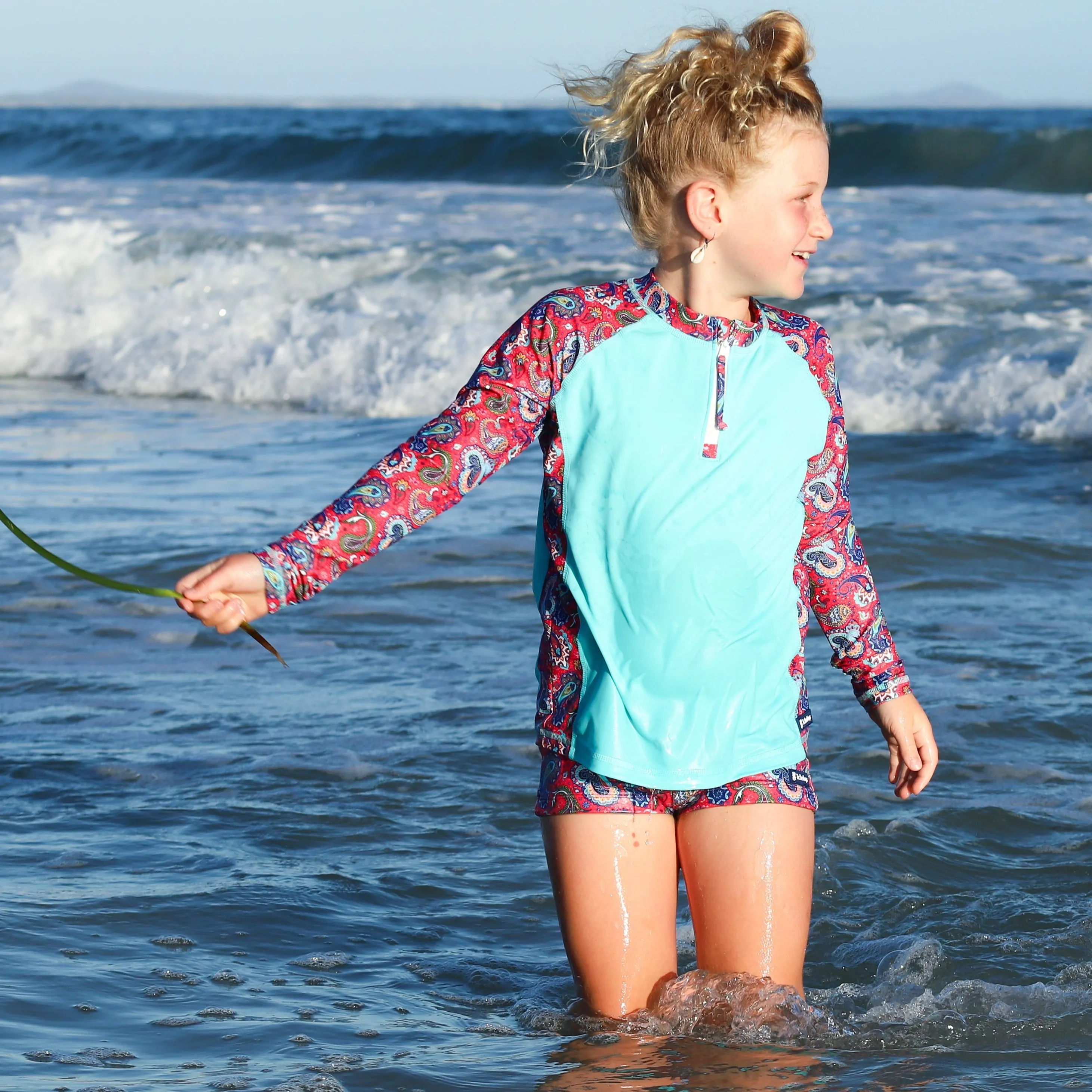 Girls Long Sleeve Sun Top | Fiesta! | Size 12 only