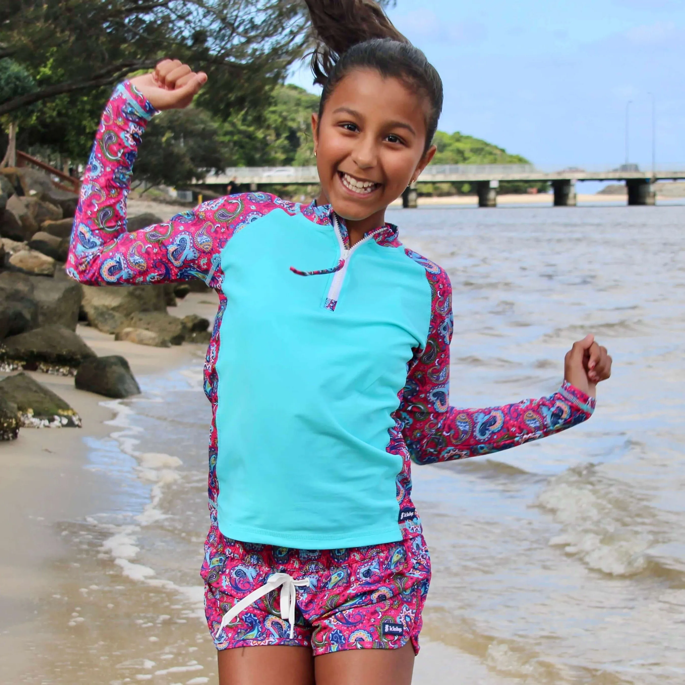 Girls Long Sleeve Sun Top | Fiesta! | Size 12 only