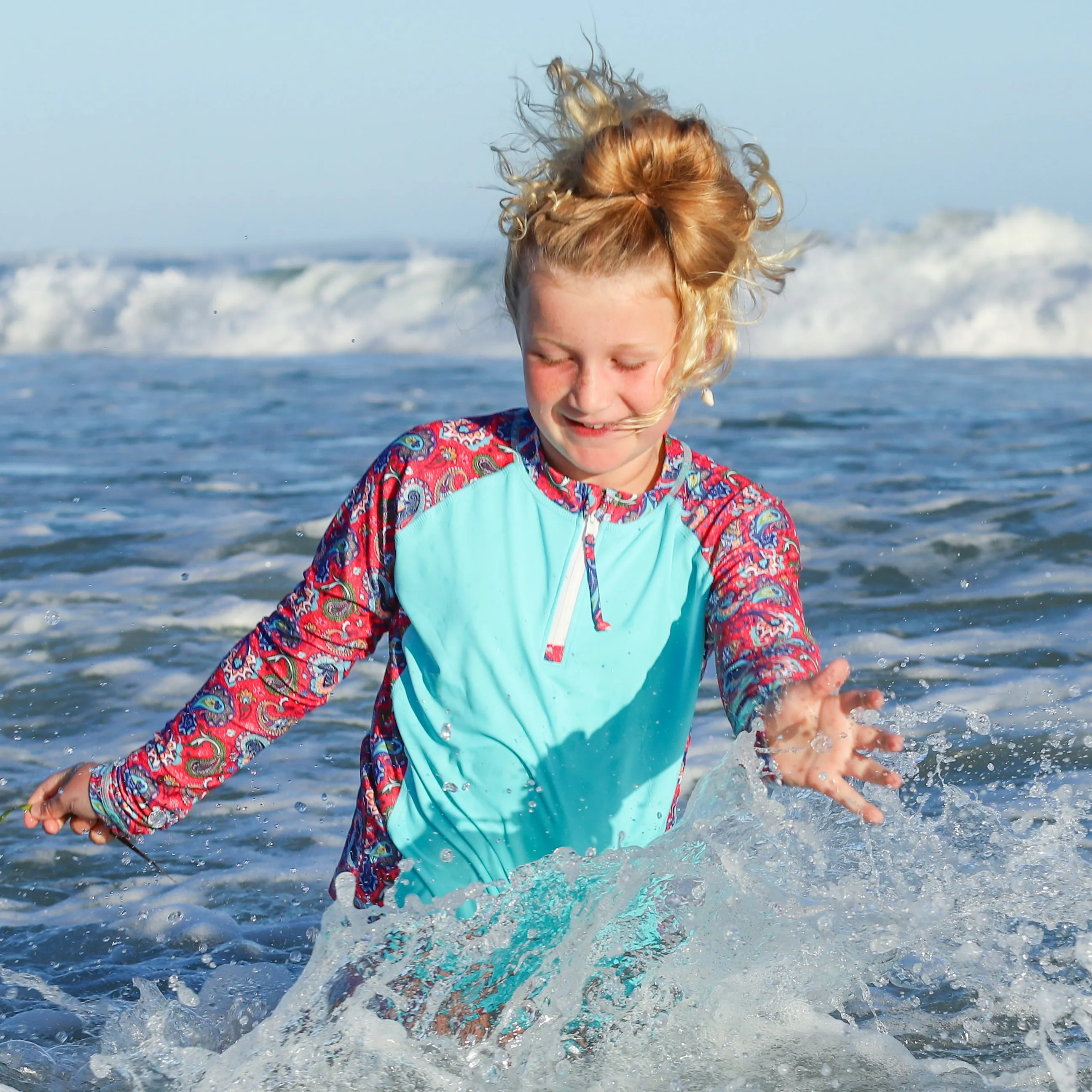Girls Long Sleeve Sun Top | Fiesta! | Size 12 only