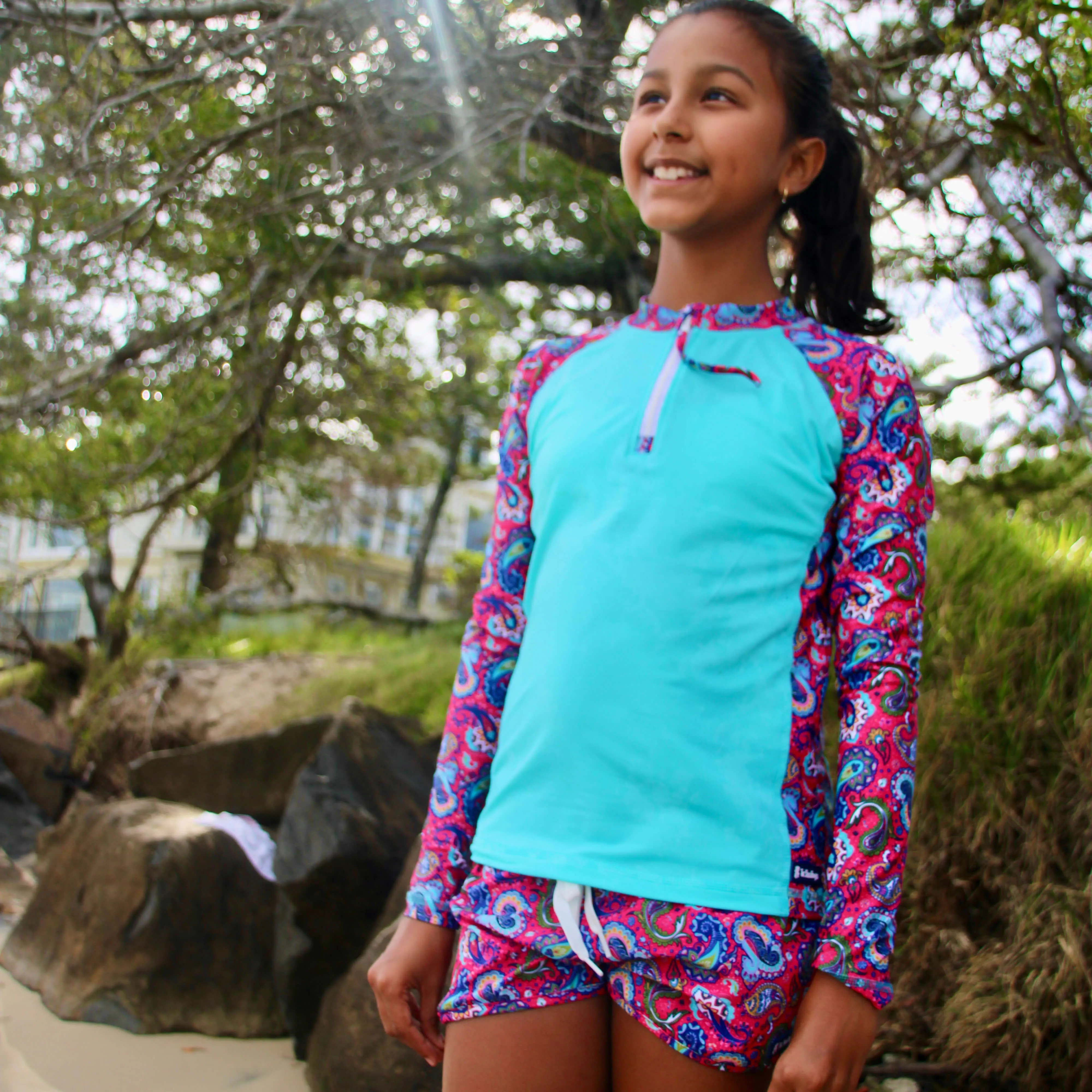 Girls Long Sleeve Sun Top | Fiesta! | Size 12 only