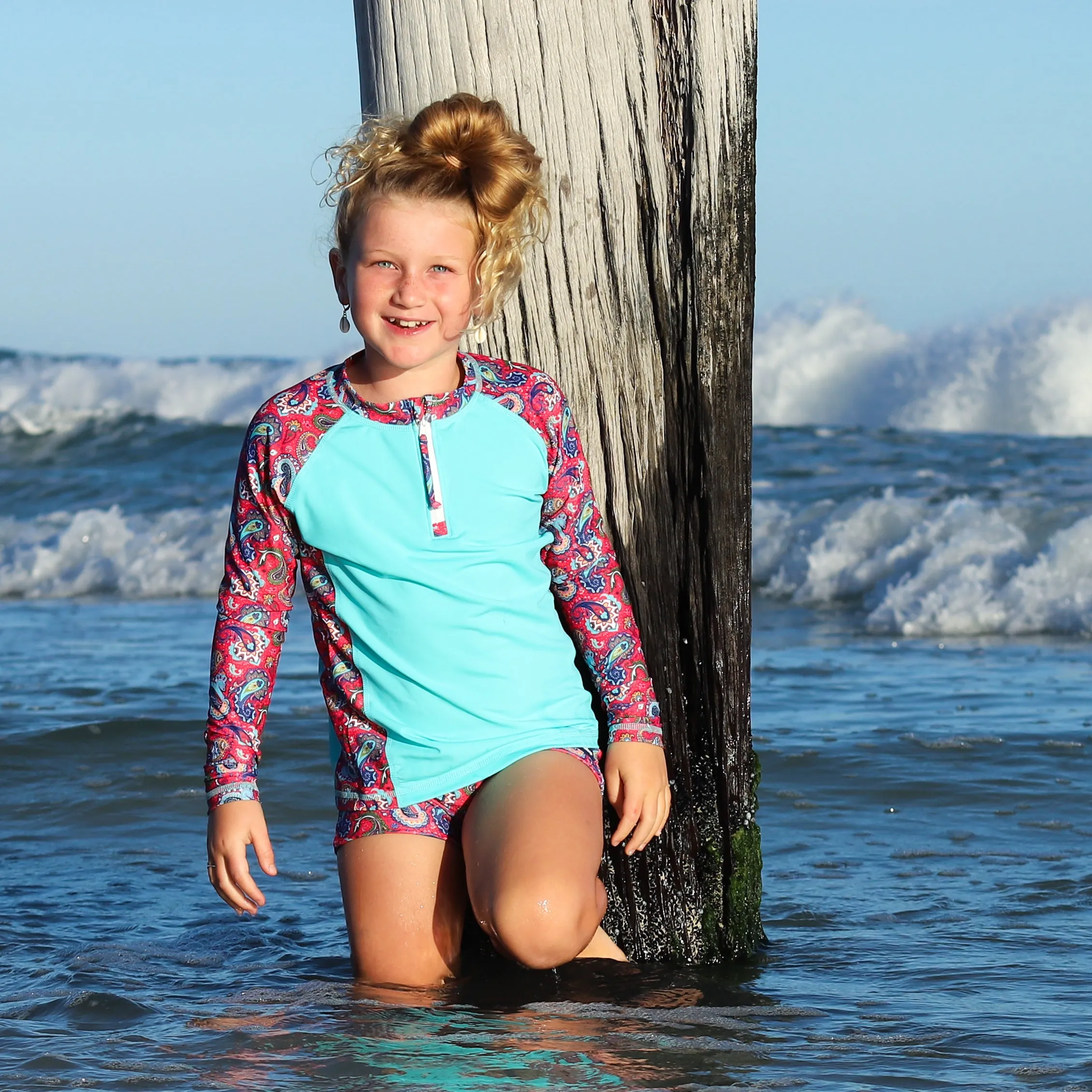 Girls Long Sleeve Sun Top | Fiesta! | Size 12 only