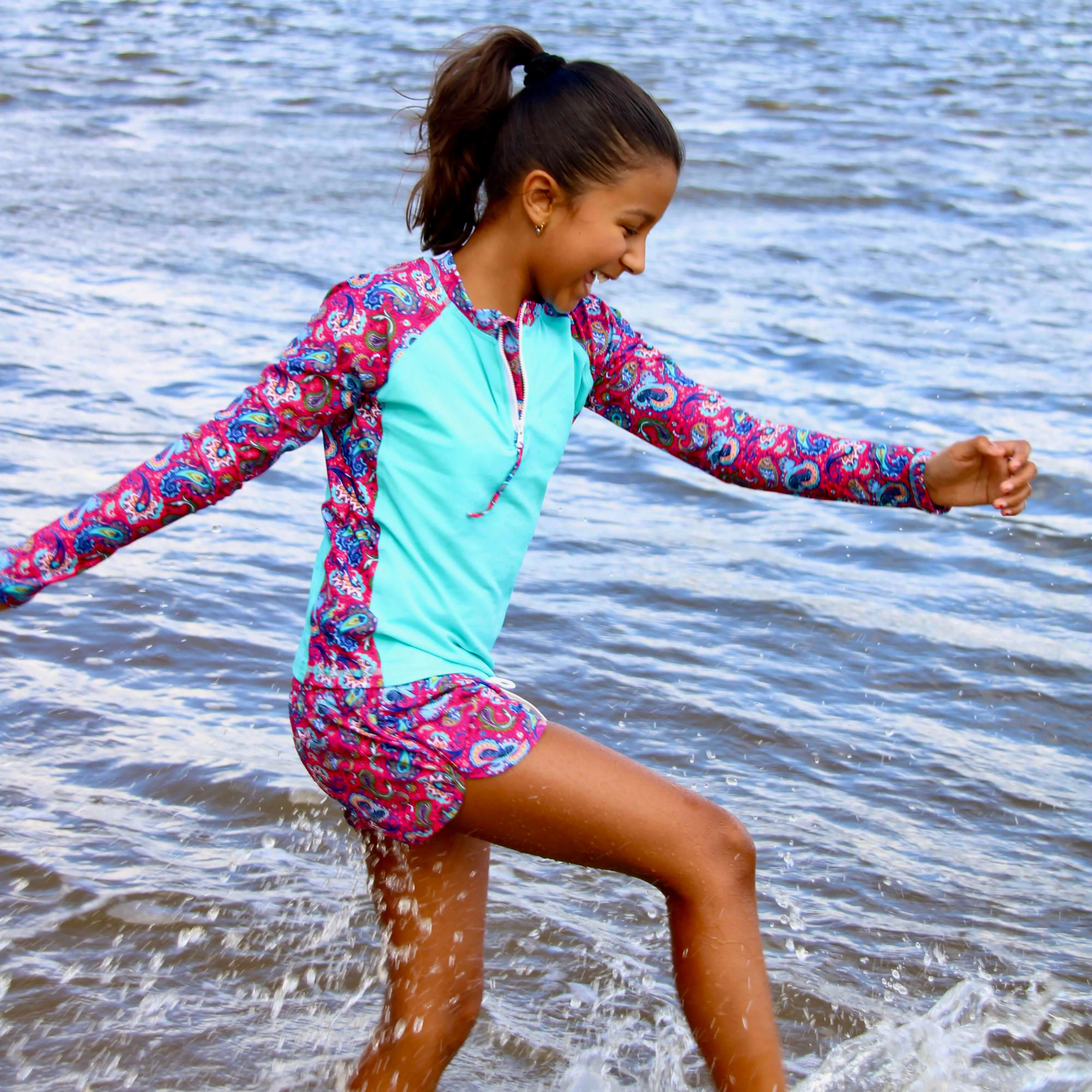 Girls Long Sleeve Sun Top | Fiesta! | Size 12 only