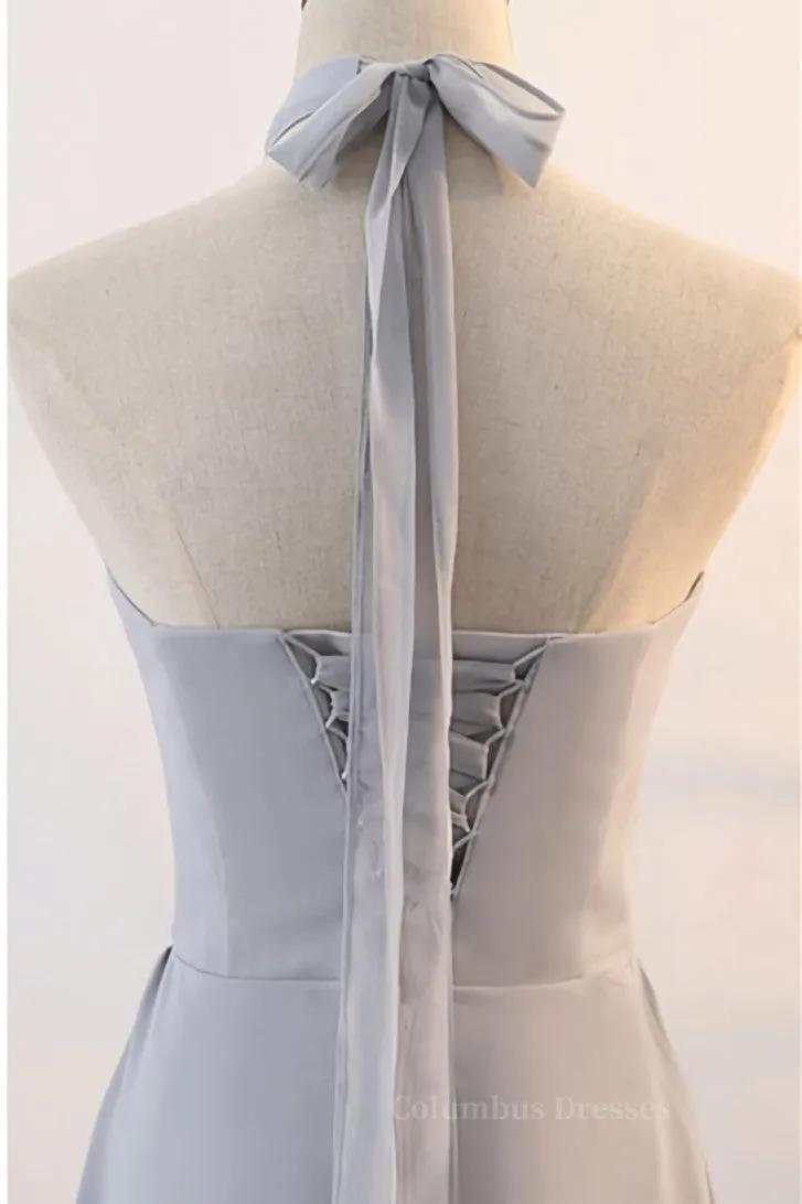 Grey Chiffon Long Mismatched Bridesmaid Dresses