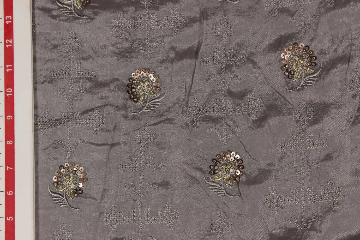 Grey Chinon Chiffon Fabric
