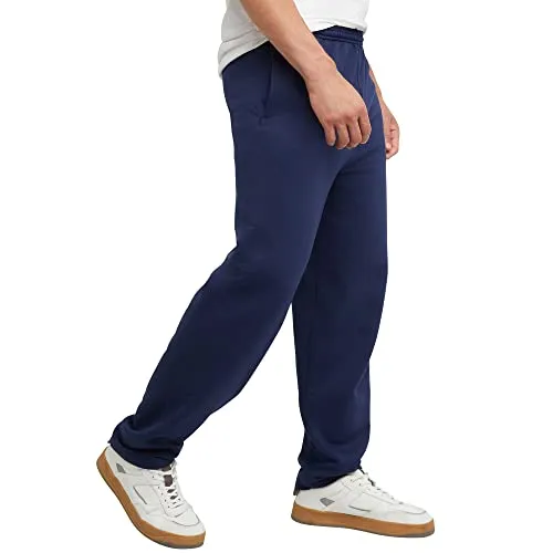 Hanes Men's EcoSmart Open Leg Pant with Pockets, Navy, L
