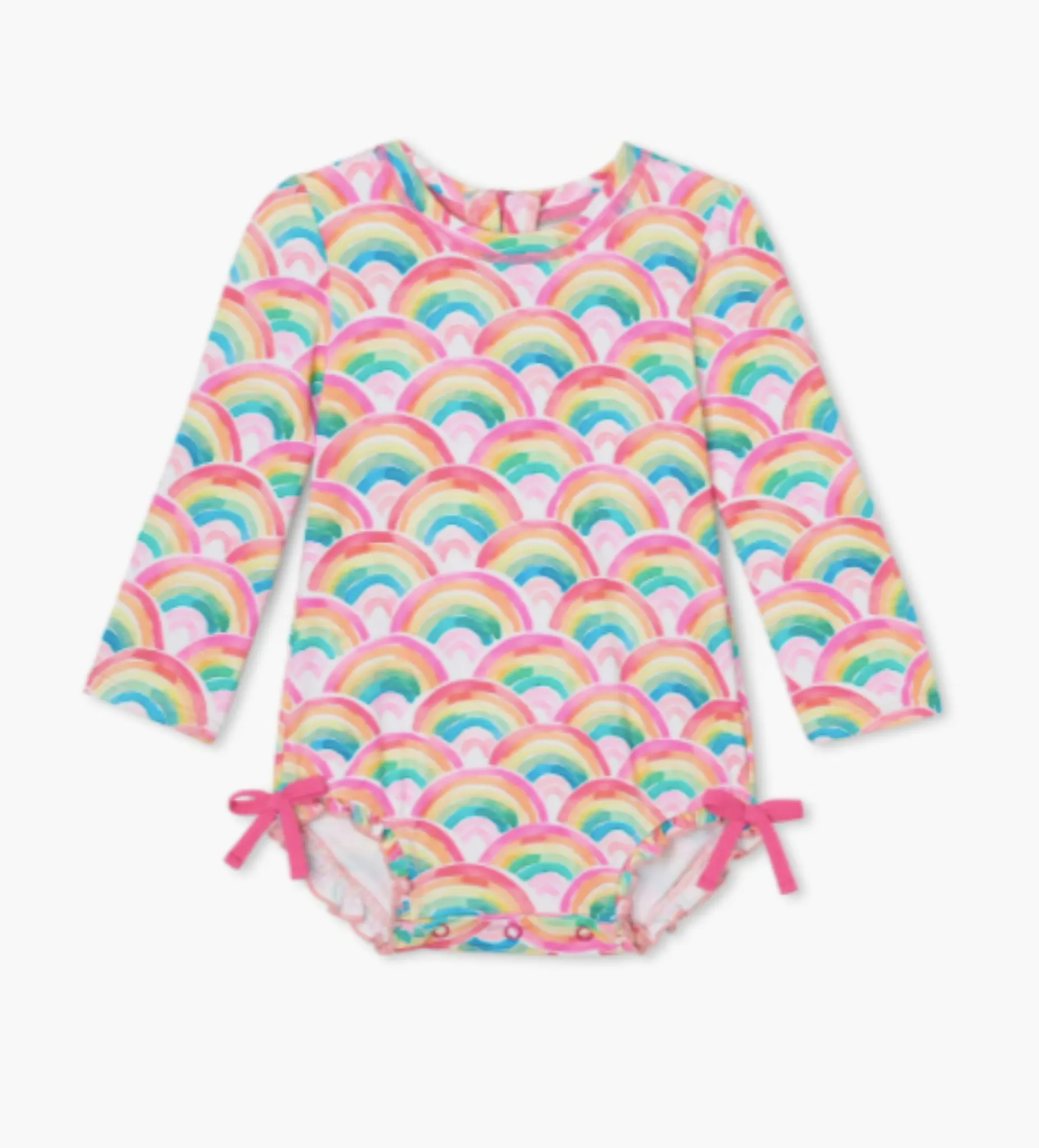 Hatley Baby Girls Watercolor Rainbows Rashguard Swimsuit