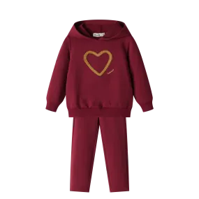 HEART ICON TRACKSUIT-BURGUNDY