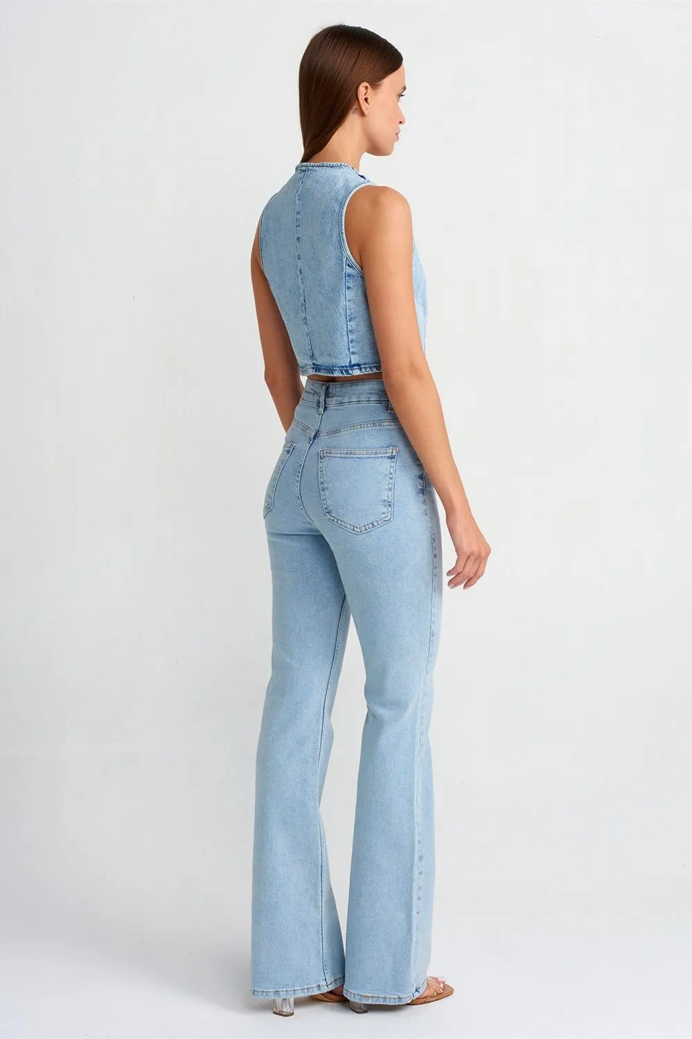 High Waist Stretch Fit Flared Jeans