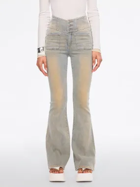 High Waisted Flared Jeans-GLENDA PLUS 5