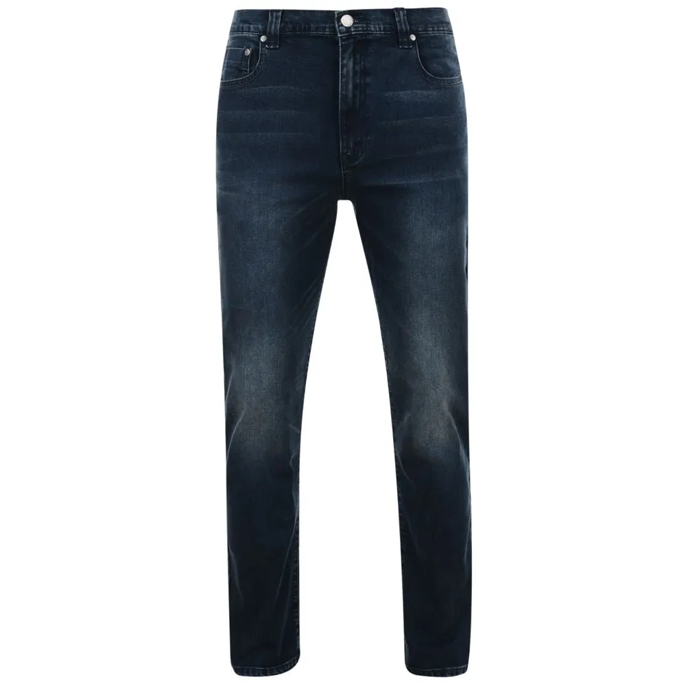 KAM Men's Big Size Tapered Fit Stretch Dark Wash Jeans (Aron) Size 40-60