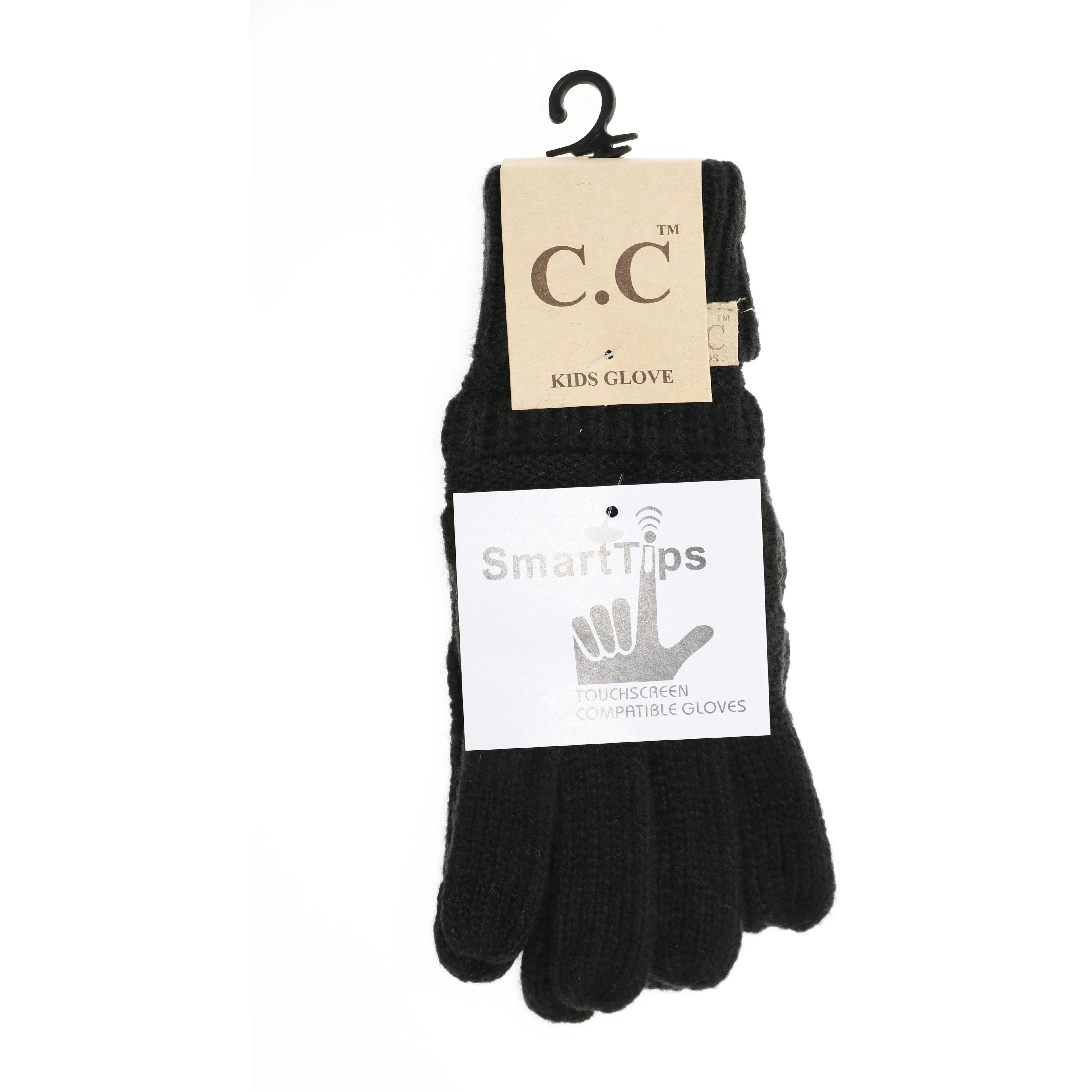 Kids Solid Cable Knit CC Gloves by C.C Beanie