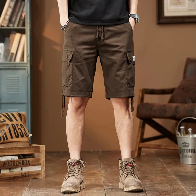 KSTUN 2024 Men Shorts Pants Stretch Cargo Shorts Elastic Waist Overalls Outdoor Beach Casual Shorts Men's Clothing Man New Kpop