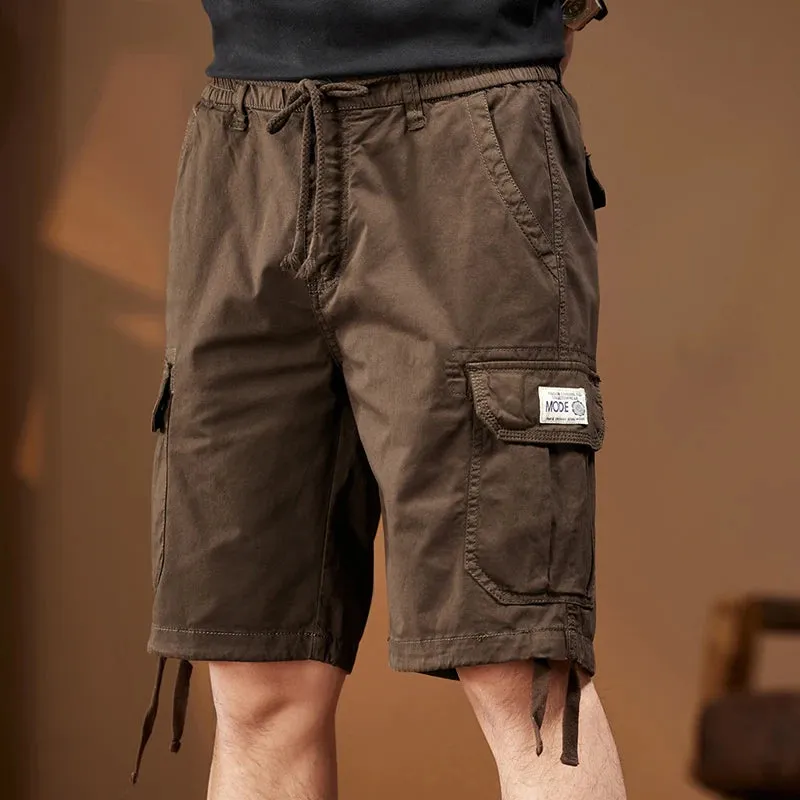 KSTUN 2024 Men Shorts Pants Stretch Cargo Shorts Elastic Waist Overalls Outdoor Beach Casual Shorts Men's Clothing Man New Kpop