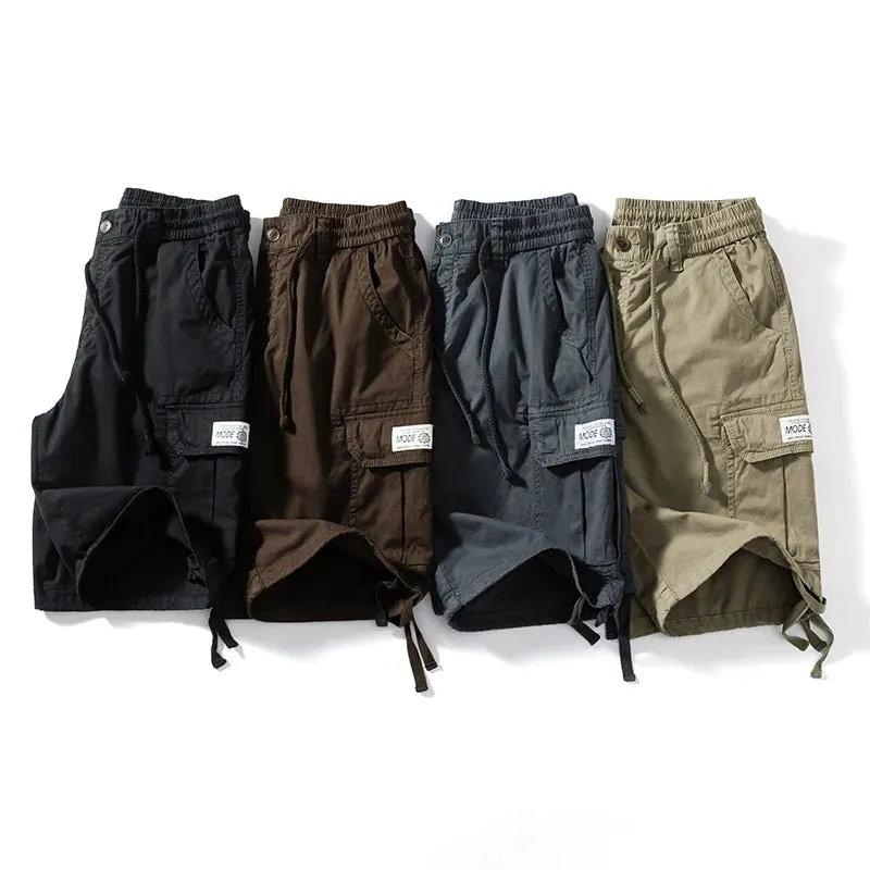 KSTUN 2024 Men Shorts Pants Stretch Cargo Shorts Elastic Waist Overalls Outdoor Beach Casual Shorts Men's Clothing Man New Kpop