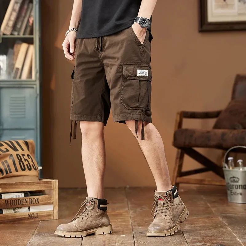 KSTUN 2024 Men Shorts Pants Stretch Cargo Shorts Elastic Waist Overalls Outdoor Beach Casual Shorts Men's Clothing Man New Kpop