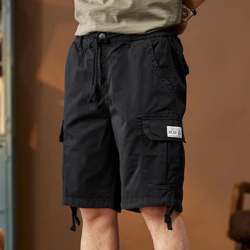 KSTUN 2024 Men Shorts Pants Stretch Cargo Shorts Elastic Waist Overalls Outdoor Beach Casual Shorts Men's Clothing Man New Kpop