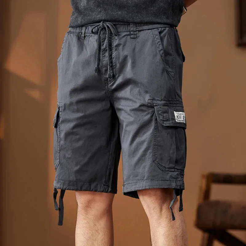 KSTUN 2024 Men Shorts Pants Stretch Cargo Shorts Elastic Waist Overalls Outdoor Beach Casual Shorts Men's Clothing Man New Kpop