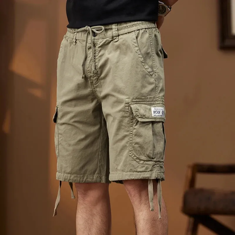 KSTUN 2024 Men Shorts Pants Stretch Cargo Shorts Elastic Waist Overalls Outdoor Beach Casual Shorts Men's Clothing Man New Kpop