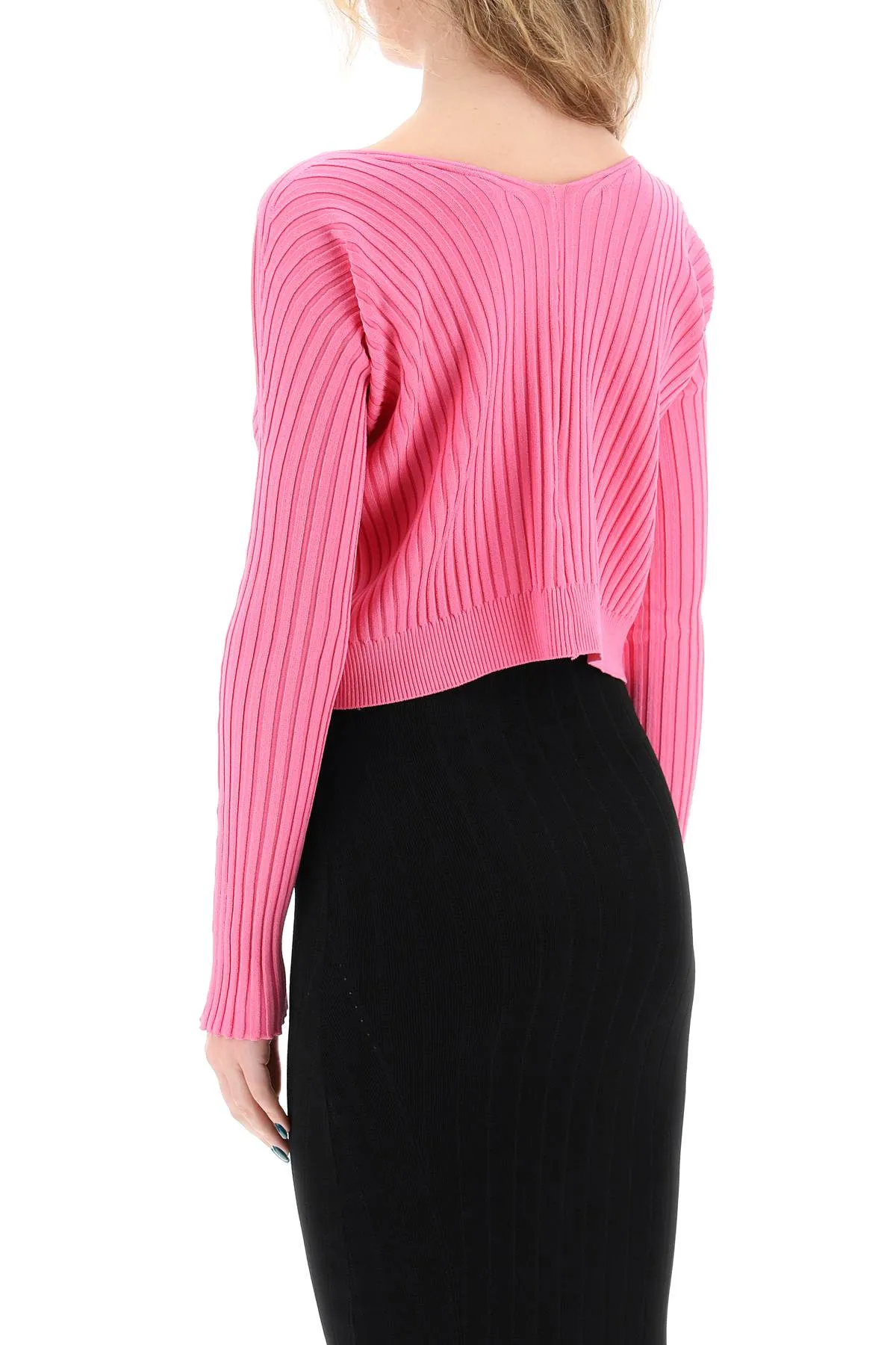 'la maille pralù longue' cardigan 223KN500 2190 NEON PINK